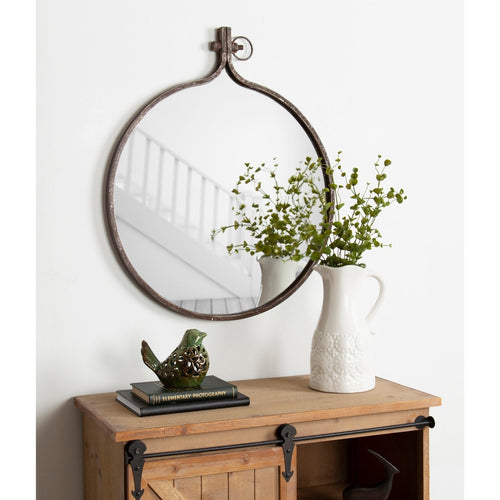 Kate and Laurel Yitro Round Wall Mirror - 23.5x28.5